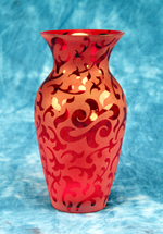 Red Flourish Vase
